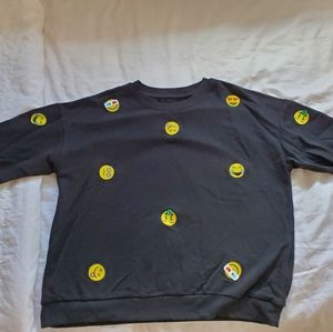 Black Crewneck Sweater w/ Emojis